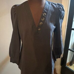 LOFT Charcoal top with Button Accents